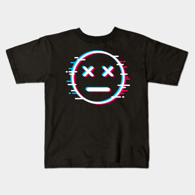 Glitch Face Dead Meh Kids T-Shirt by machmigo